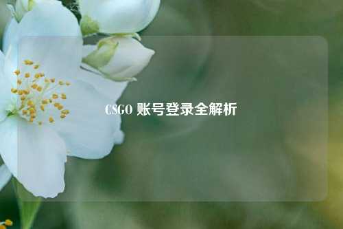 CSGO 账号登录全解析